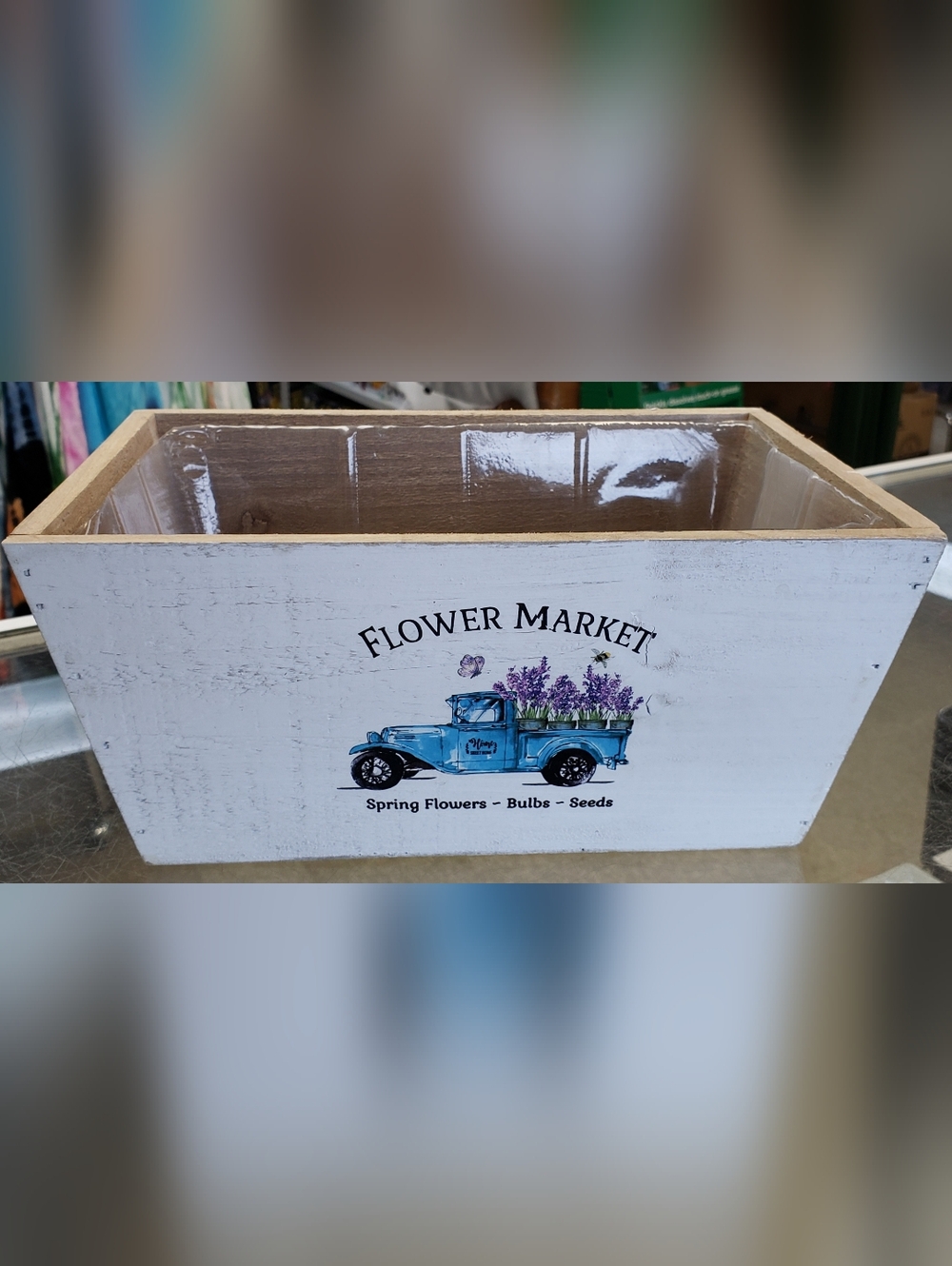 Set of 2 Wood Planter Box With Plastic Liner
